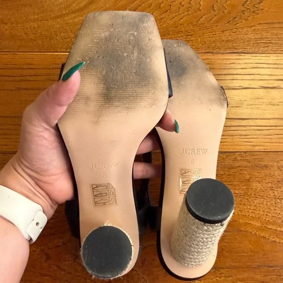 J.Crew Rounded Rope Heels Sandals In Leather - Picture 6 of 7